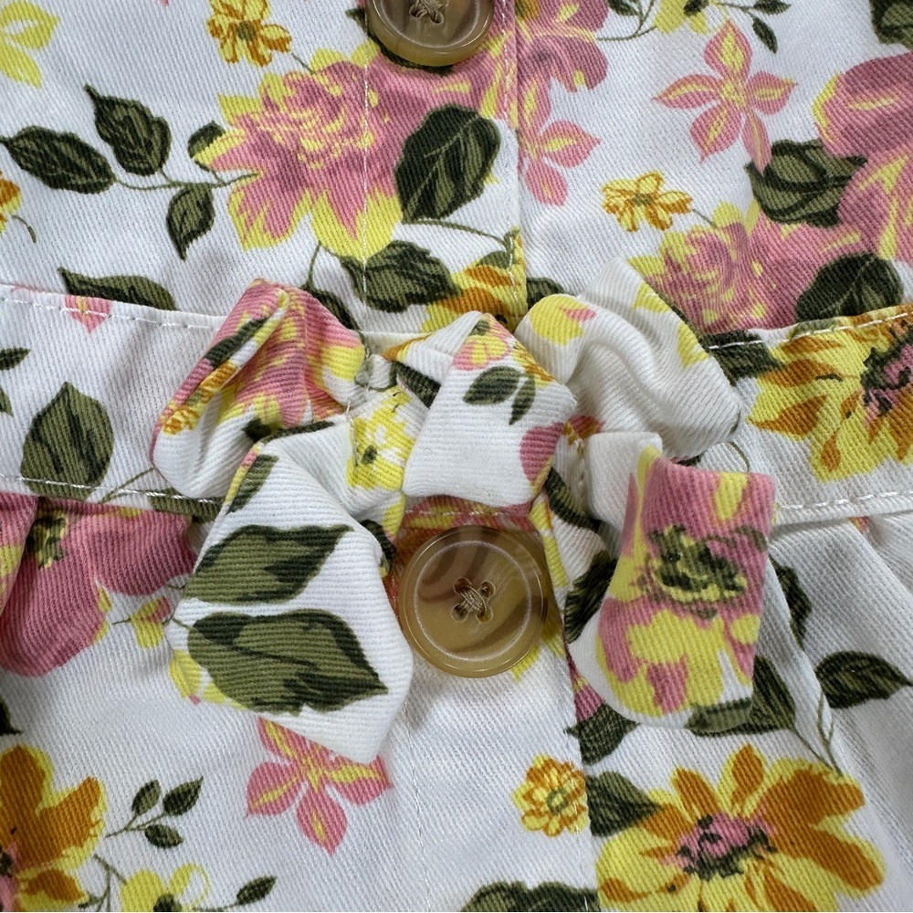 Little Lass Pastel Floral Overall Dress with Heart Clasps. Sz 18M - Picture 2 of 7